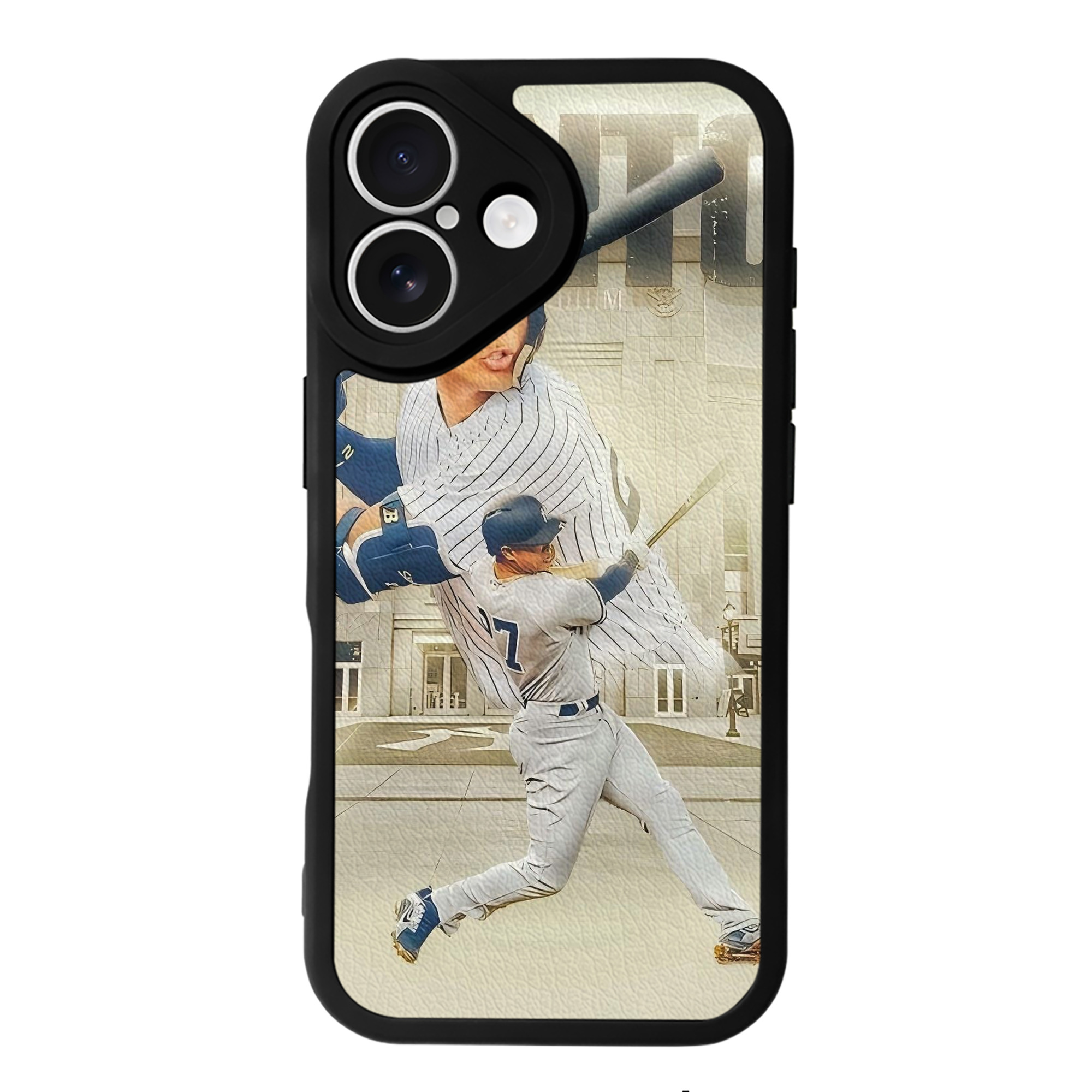 Giancarlo Stanton 45 IPhone 16 Silicone Leather Case – UV Print, Lambskin Texture – Perfect Fit, Wireless Charging Compatible, Scratch Resistant, Precise Cutouts – Stylish Protection For IPhone 16